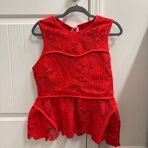 Vici Deserae Floral Lace Peplum Top